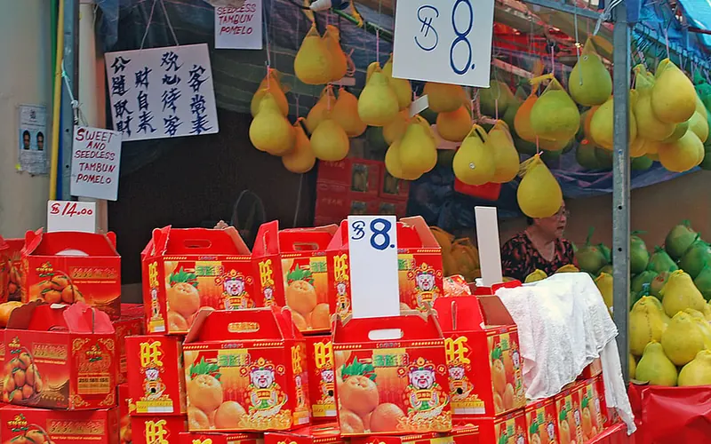 Crates of fresh citrus ready for export